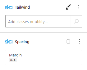 m-4 Tailwind class applied to a block using ska-blocks controls